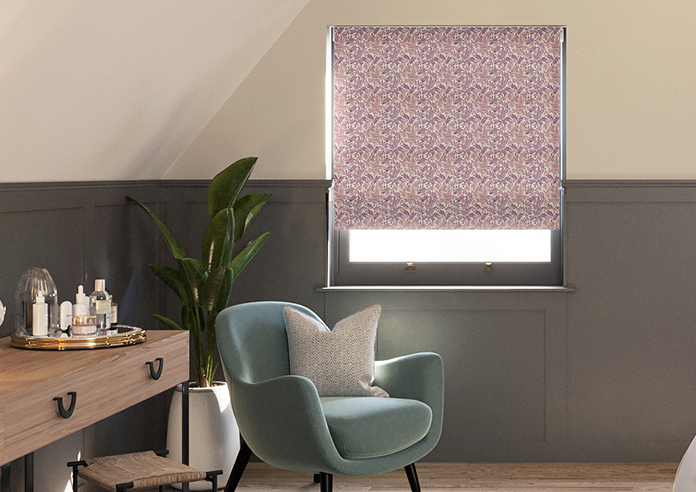 Leaf Vine, Claret - Roman Blind - Image 3